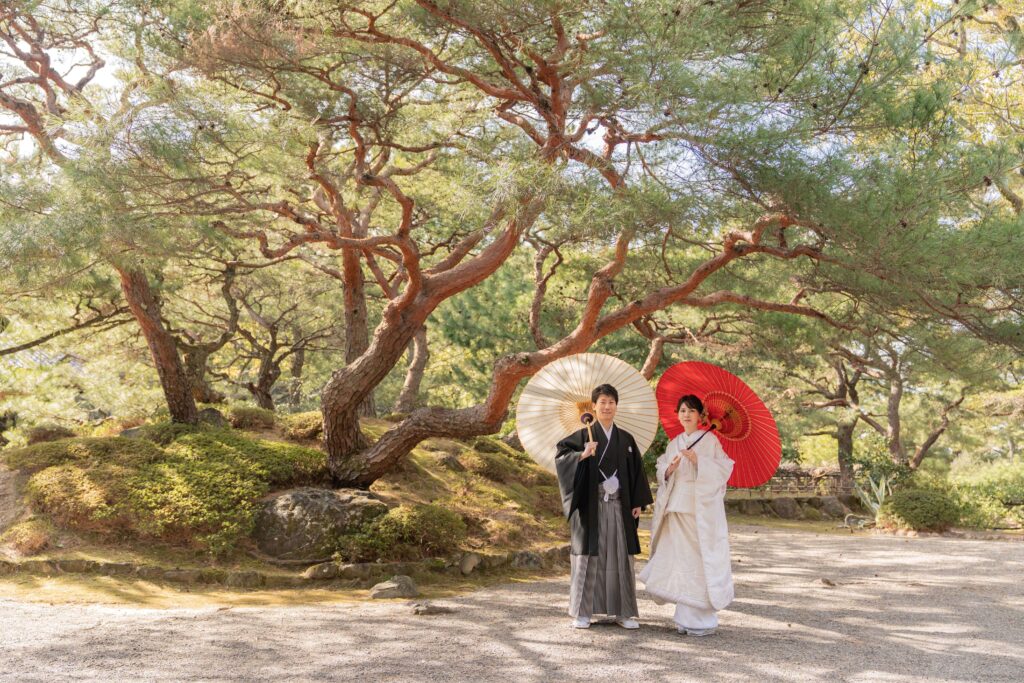 温山荘での和装前撮りの様子